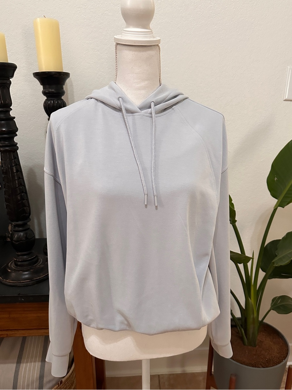 Athleta Light Gray Pullover Hoodie